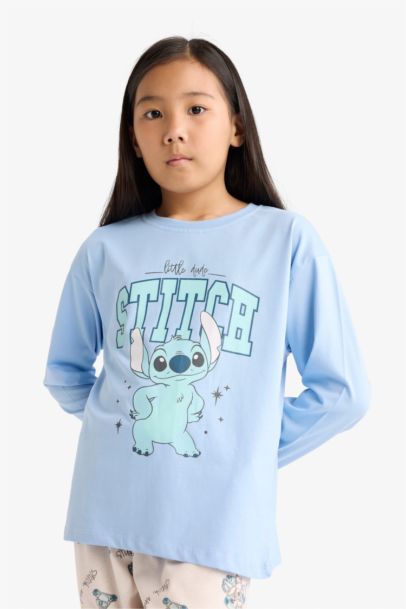 2 piece Regular Fit Lilo & Stitch Licensed Knitted Pyjamas