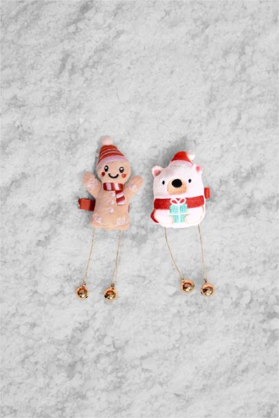 Woman 2 piece Christmas Themed Hair Clip
