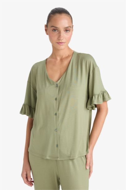 Fall in Love Regular Fit Top Bottom 2 Piece Pajama Set