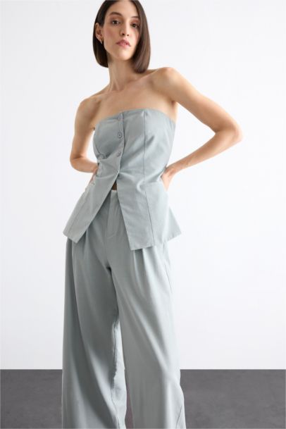 Strapless Poplin Vest