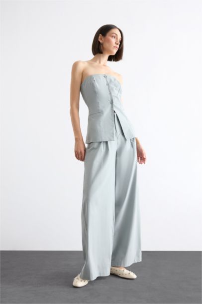 Strapless Poplin Vest