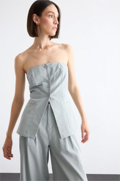 Strapless Poplin Vest