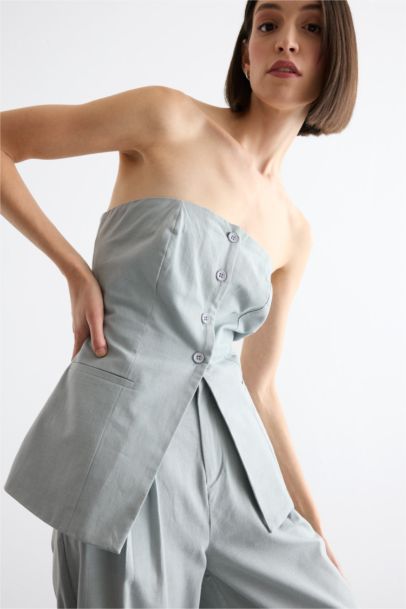 Strapless Poplin Vest