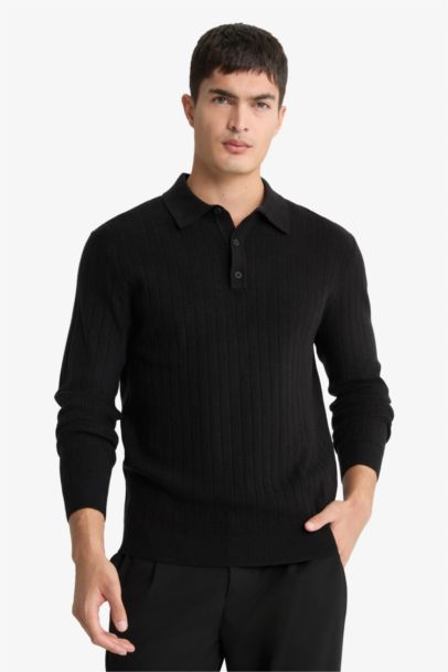 Standard Fit Polo Collar Knitwear Pullover