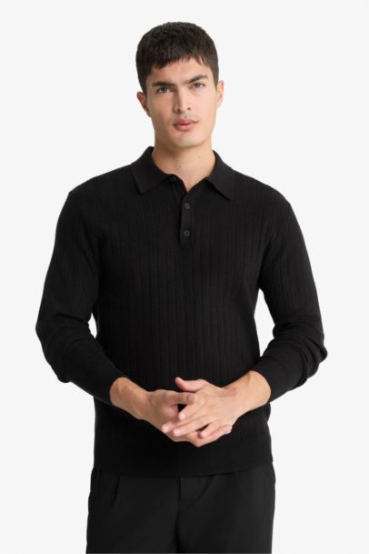 Standard Fit Polo Collar Knitwear Pullover