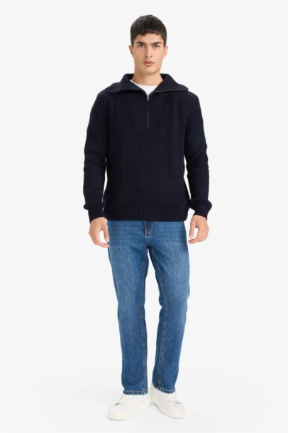 Standard Fit Zipper Knitwear Pullover