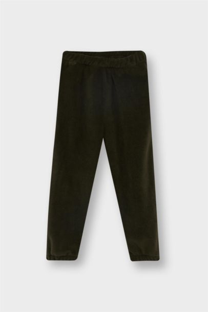 2'li Takım Nakışlı Polar Dik Yaka Düğmeli Sweatshirt Eşofman Altı Erkek Bebek