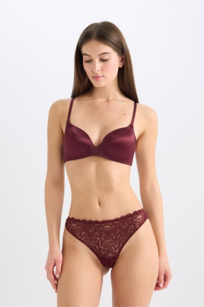 Satin Coated Semi Padded Non Wired T-Shirt Bra