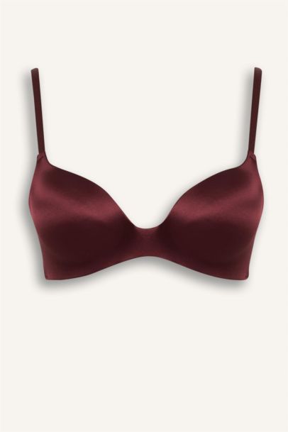 Satin Coated Semi Padded Non Wired T-Shirt Bra