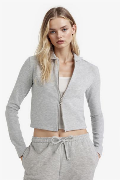 Sweat à capuche Slim en modal à fermeture zip