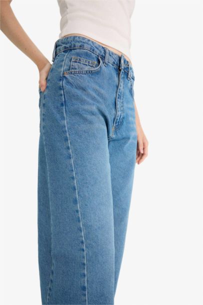 Jean coupe barrel taille haute longueur cheville