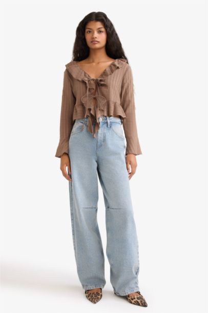 بلوزة ردن طويل قصة عادية