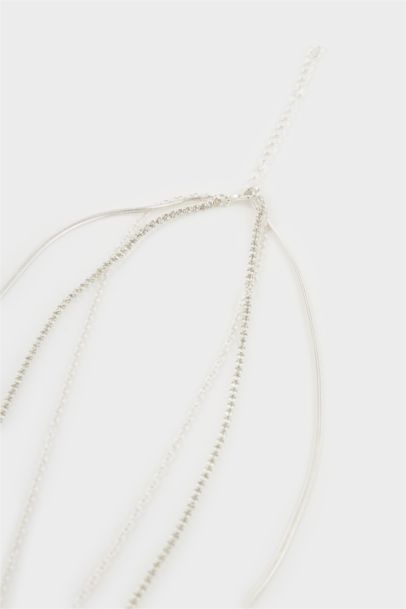 Woman Heary Detail Silver Necklace
