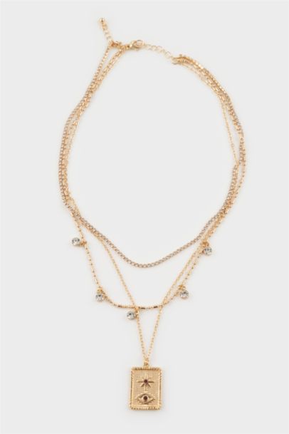 Woman Gold Medallion Necklace