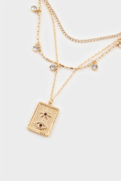 Woman Gold Medallion Necklace