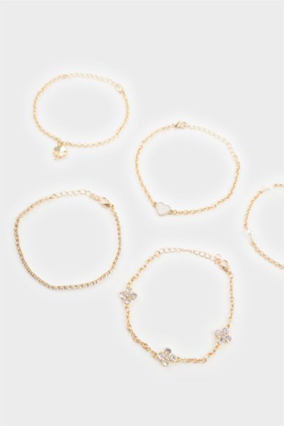 Woman 5 piece Gold Bracelet