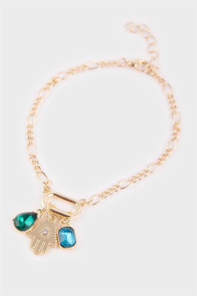 Woman 2 piece Gold Charm Bracelet