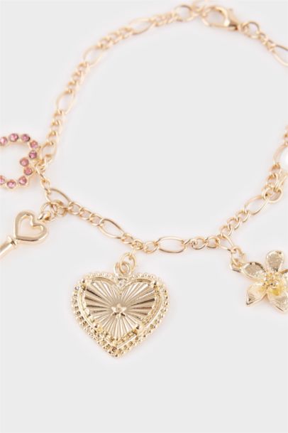 Woman 2 piece Gold Charm Bracelet