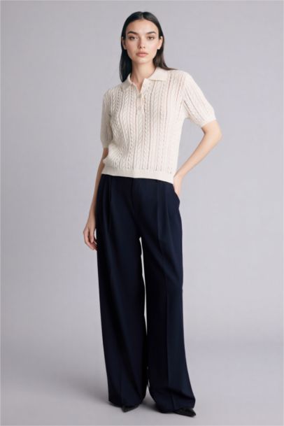 Regular Fit Polo Collar Knitwear Pullover