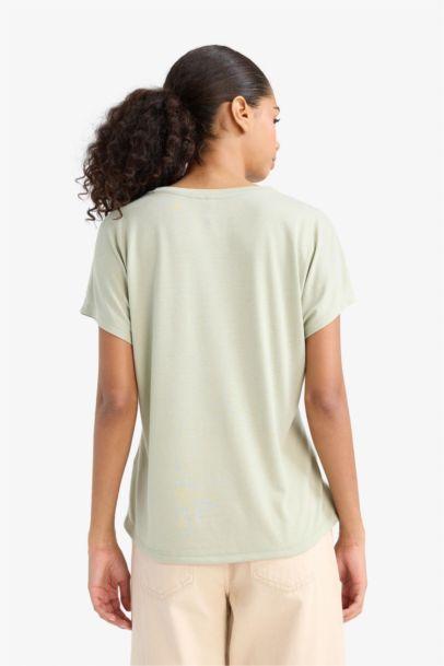 T-shirt imprimé à manches courtes et col rond