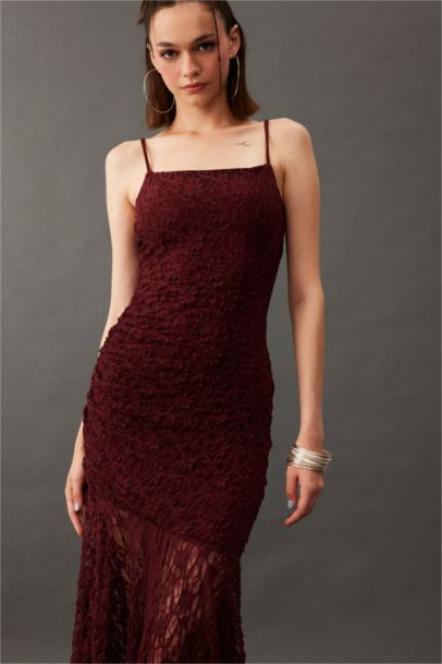 Strappy Lace Midi Dress