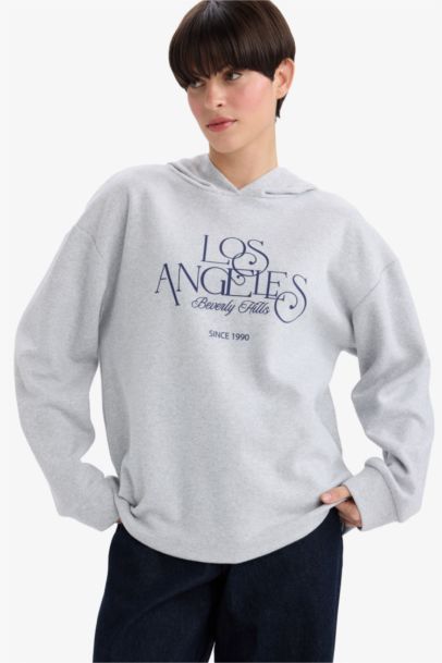 Relax Fit Printed Long Sleeve Sweatshirt