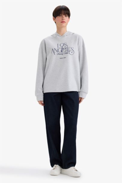 Relax Fit Printed Long Sleeve Sweatshirt