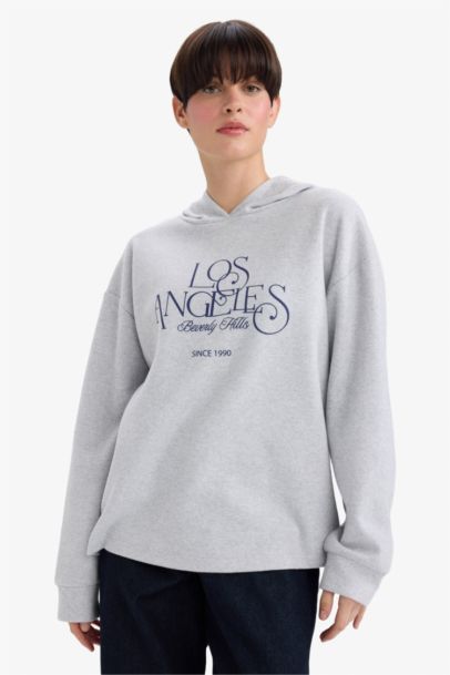 Relax Fit Printed Long Sleeve Sweatshirt