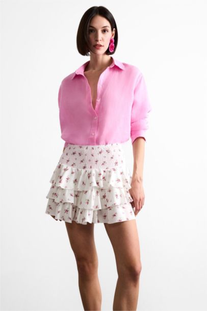 Flower Elastic Band Mini Skirt