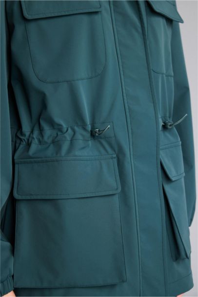 Rüzgar Geçirmez Su İtici Kapüşonlu Fermuarlı Yağmurluk