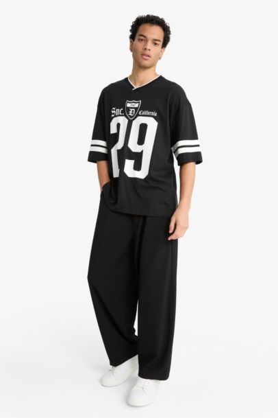 بنطرون باريل فيت برجل واسع عادي وجيب