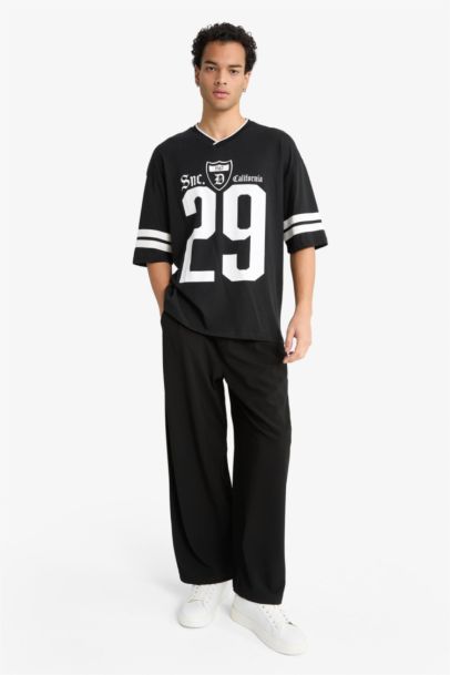 بنطرون باريل فيت برجل واسع عادي وجيب