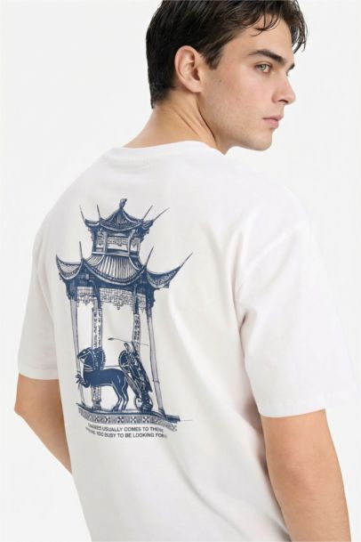 تيشيرت قطن 100% بطبعة أوفر سايز