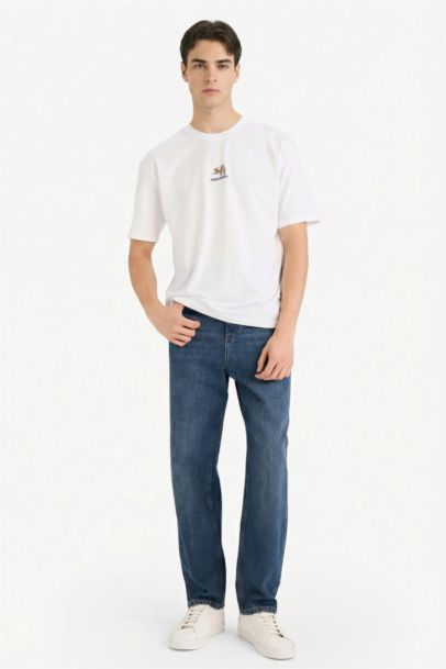 تيشيرت قطن 100% بطبعة أوفر سايز