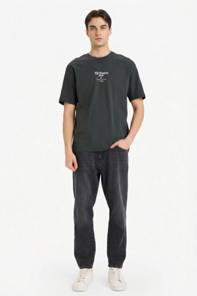 تيشيرت قطن 100% بطبعة أوفر سايز