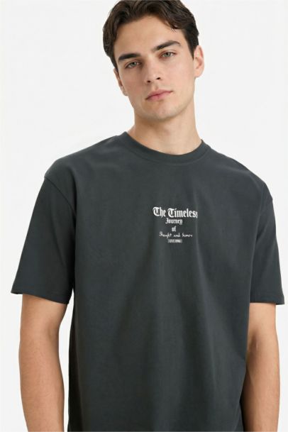 تيشيرت قطن 100% بطبعة أوفر سايز