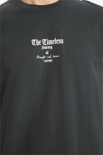 تيشيرت قطن 100% بطبعة أوفر سايز