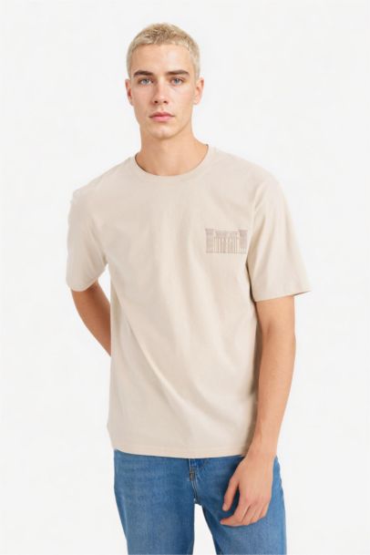 تيشيرت نص كم اوفر سايز برقبة مستديرة