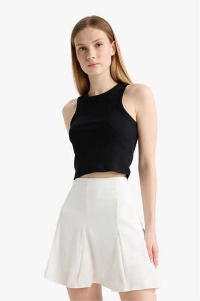 تنورة قصيرة كريب بقصة A بخصر عادي