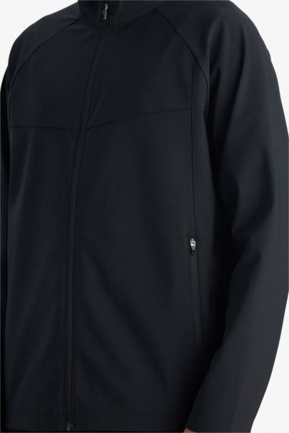 Windproof Regular Fit Half Turtleneck Zippered Jacket