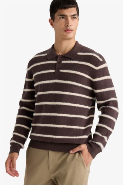 Standard Fit Polo Collar Knitwear Pullover