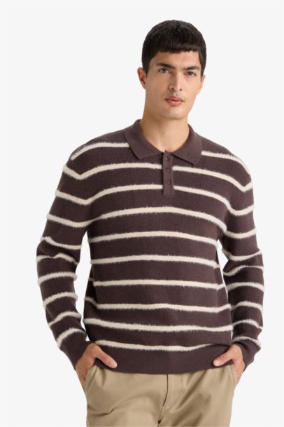 Standard Fit Polo Collar Knitwear Pullover