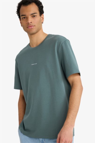 Regular Fit Crew Neck Printed Short Sleeve T-Shirt