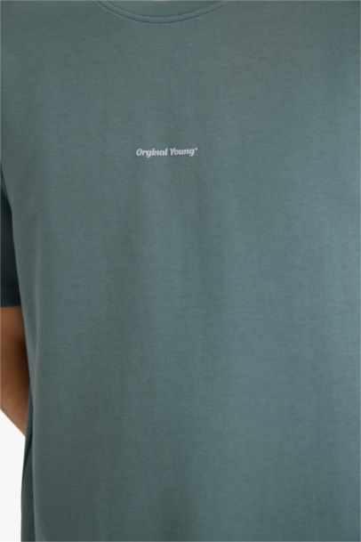 Regular Fit Crew Neck Printed Short Sleeve T-Shirt