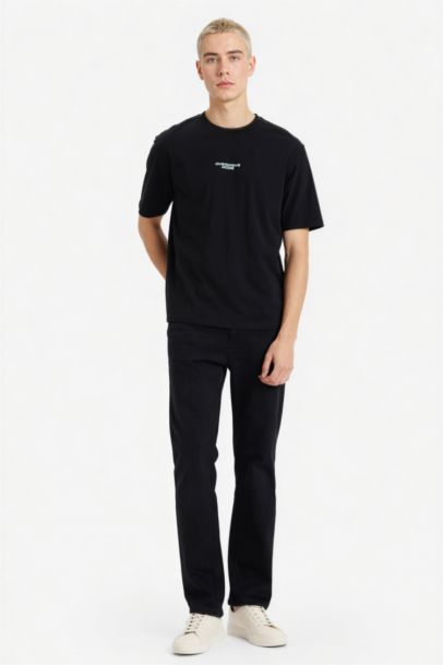 %100 Pamuk Boxy Fit Baskılı Tişört