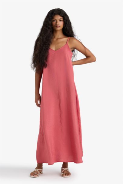 V-Neck Modal Thin Strappy Maxi Dress