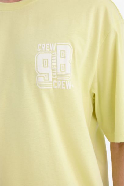 %100 Pamuk Boxy Fit Baskılı Tişört