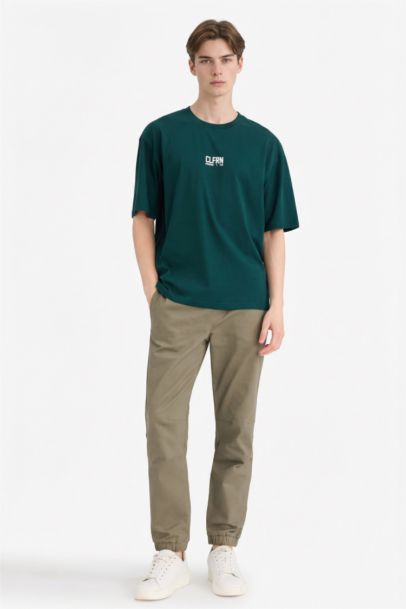 %100 Pamuk Boxy Fit Baskılı Tişört