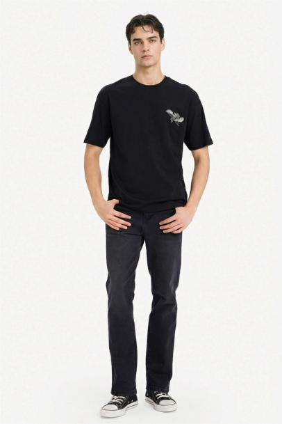 تيشيرت قطن 100% بطبعة أوفر سايز