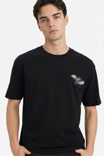 تيشيرت قطن 100% بطبعة أوفر سايز